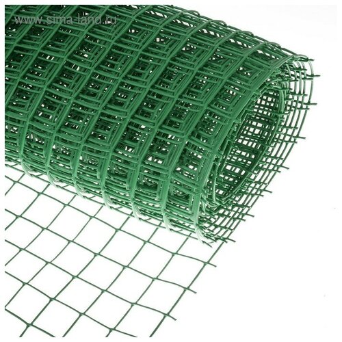 Сетка садовая, 1 x 10 м, ячейка квадрат 50 x 50 мм, пластиковая, зелёная