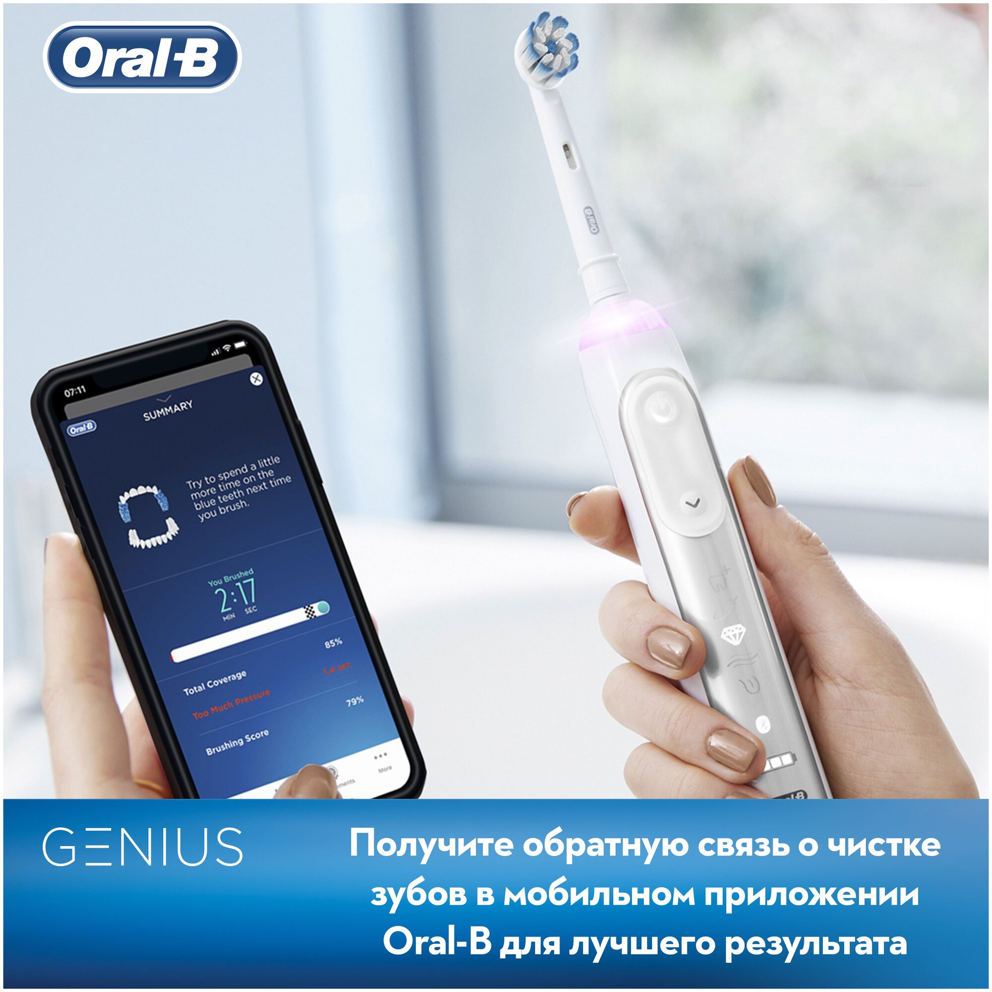 Электрическая зубная щетка Oral-B Genius 8900, белый - фотография № 10