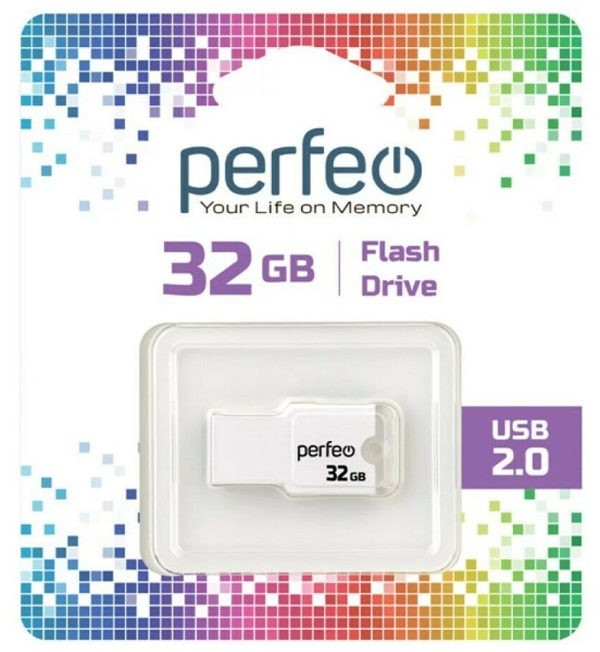 USB Флеш-накопитель USB накопитель Perfeo 32GB M01 White