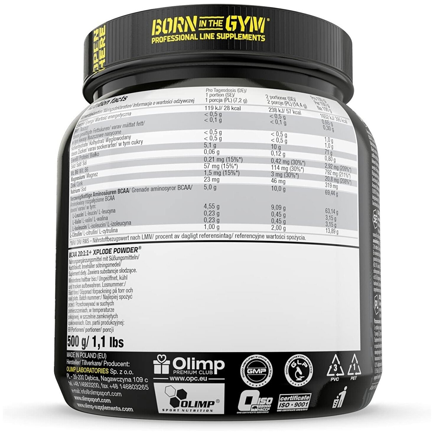 Olimp Nutrition, BCAA 20:1:1 Xplode powder, 500 г (кола)