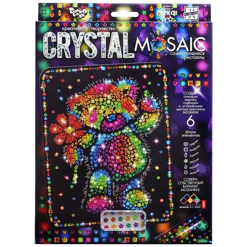 Набор для создания мозаики «Медвежонок» серии CRYSTAL MOSAIC, на тёмном фоне