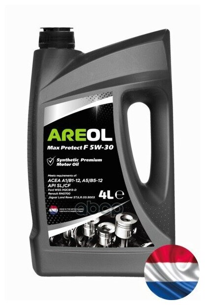 AREOL Areol Max Protect F 5w-30 (4l)_масло Моторное! Синт Acea A5/B5, Api Sl/Cf, Ford Wss-M2c913-D