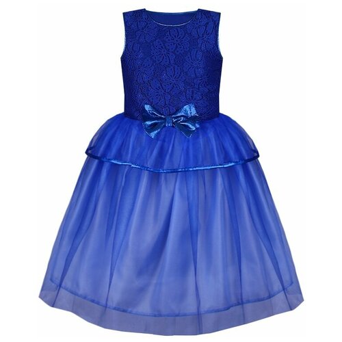 Нарядное синее платье для девочки 84261-ДН20 30/122