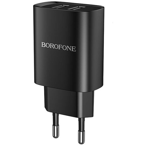 Сетевой адаптер питания Borofone BN2 Super Fast Black зарядка 2.1А Quick Charging 2 USB-порта, черный зарядное устройство borofone bn2 super fast 2 usb 2 1a черный