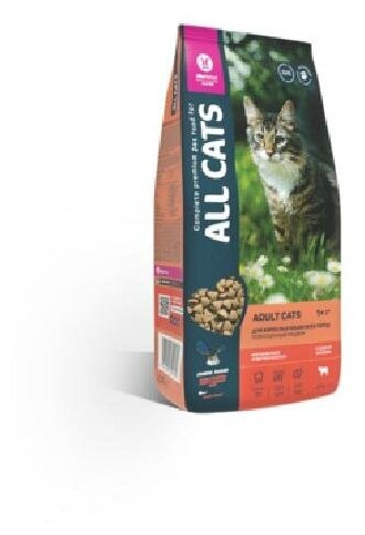 ALL CATS корм сухой для взрослых кошек с говядиной и овощами, пп, 2,4 кг - фотография № 14