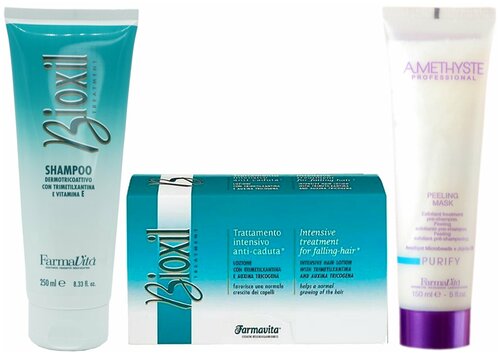 FarmaVita Bioxil+Amethyste  Spa ритуал для ваших волос с трихологический лечебным комплексом для роста волос. Защита от выпадения.