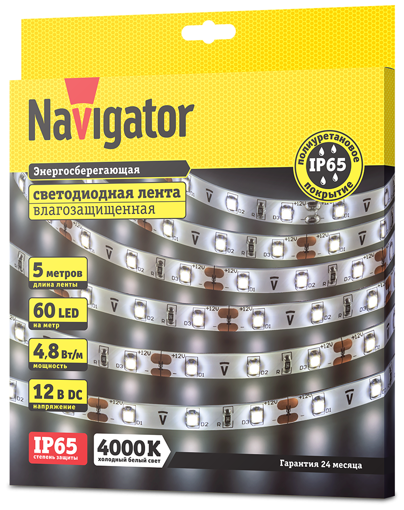 СД Лента Navigator 71 401 NLS-3528W60-4.8-IP65-12V R5, катушка 5 метров - фотография № 3