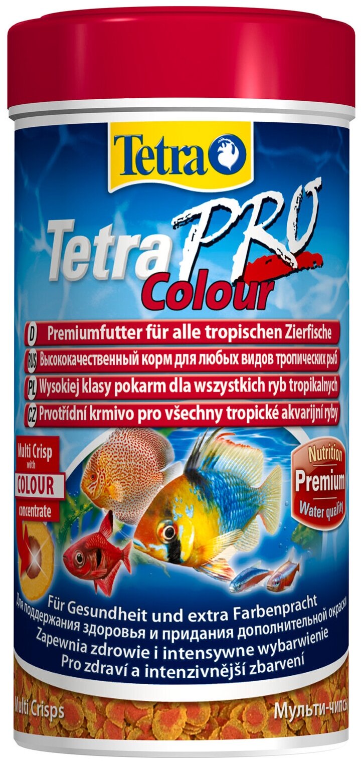 TetraPro Color Crisps корм-чипсы для улучшения окраса всех декоративных рыб 250 мл - фотография № 1