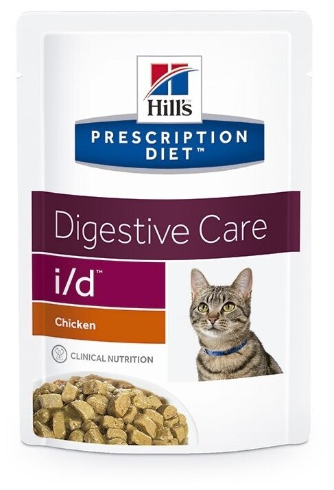 Влажный корм для кошек Hill's Prescription Diet i/d Digestive Care при расстройствах пищеварения, жкт, с курицей 12 шт. х 85 г (кусочки в соусе) - фотография № 3