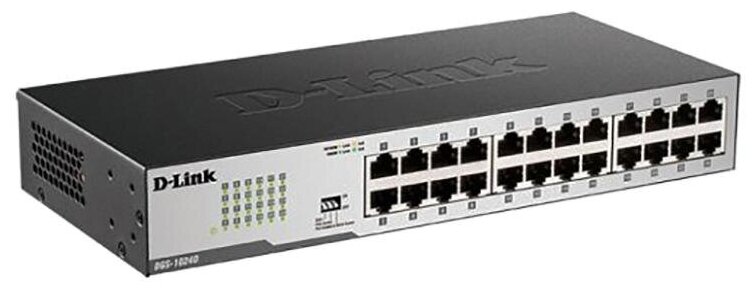 Неуправляемый коммутатор D-Link DGS-1024DI2A с 24 портами 101001000Base-T