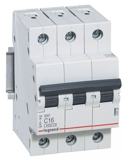 Выключатель автоматический трехполюсный RX3 4500 40А C 4,5кА | код. 419712 | Legrand (3шт. в упак.)