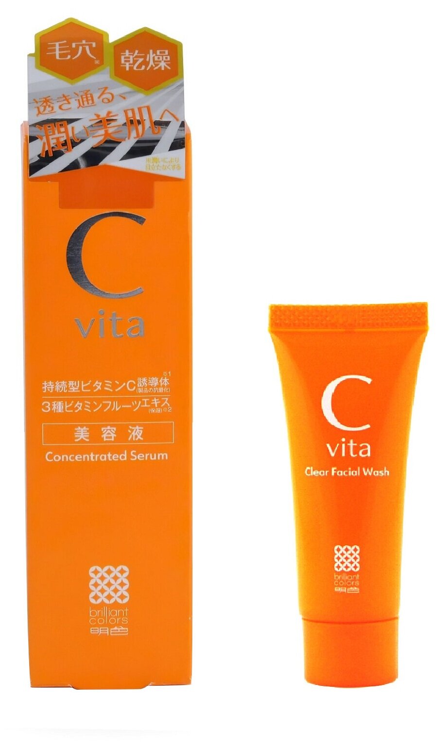 Meishoku Набор Cvita: Антиоксидантная концентрированная сыворотка с витамином С, 30 гр + Пенка для умывания с витамином С (мини), 15 гр, арт. 816035
