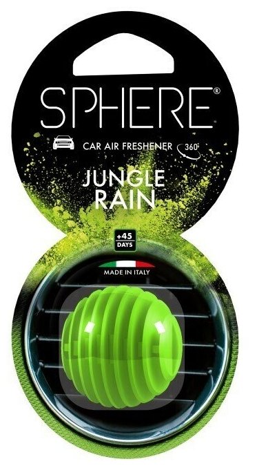 Ароматизатор для автомобиля в дефлектор сферический Sphere Jungle Rain, Дождь в джунглях