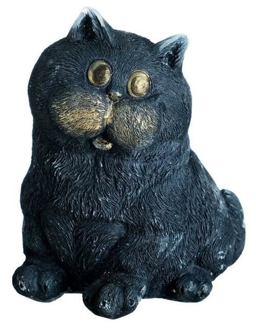 Фигура "Кот сидит" серо-голубой, 10х9х11см - фотография № 3