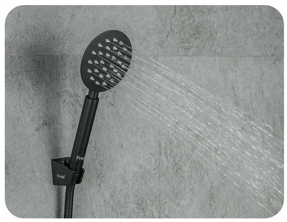 Смеситель для ванны с душем Frap H801 , черный - фото №6
