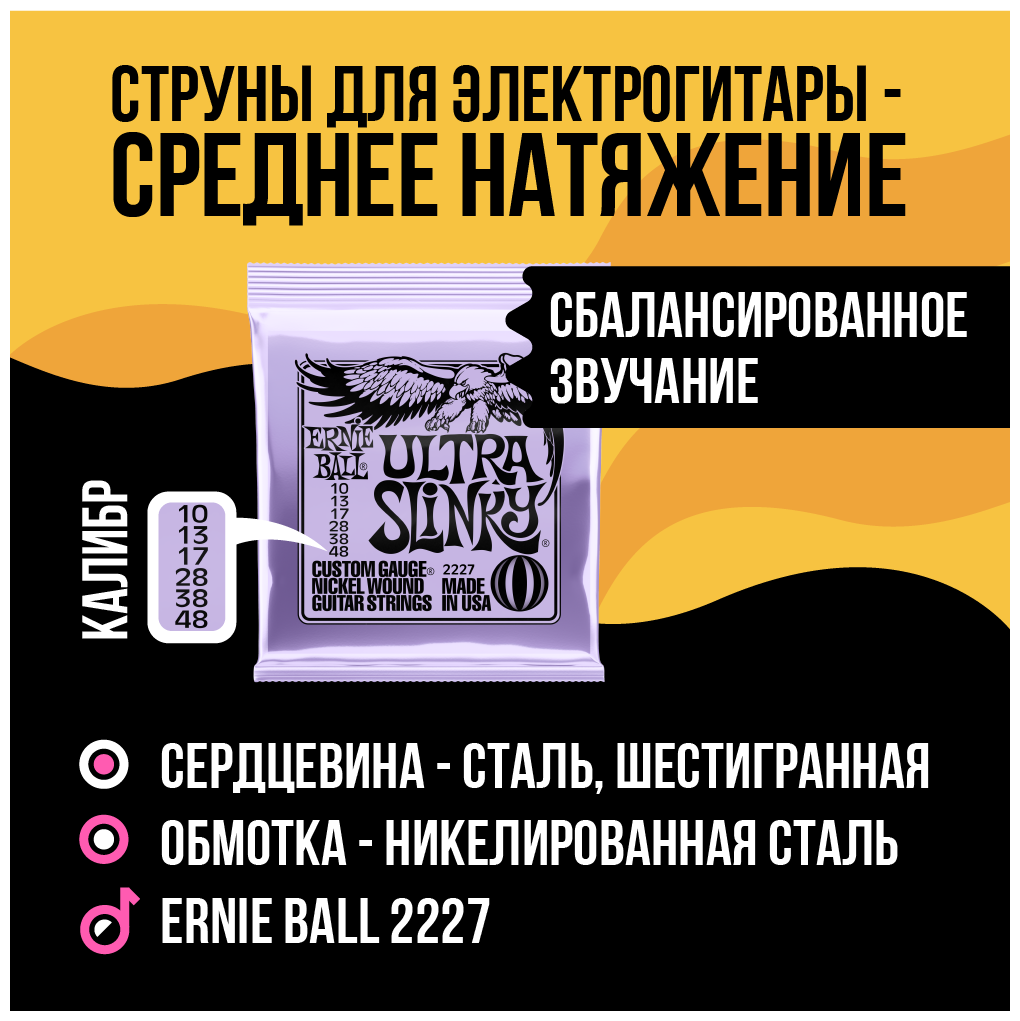 ERNIE BALL 2227 Nickel Wound Slinky Ultra 10-48 Струны для электрогитары