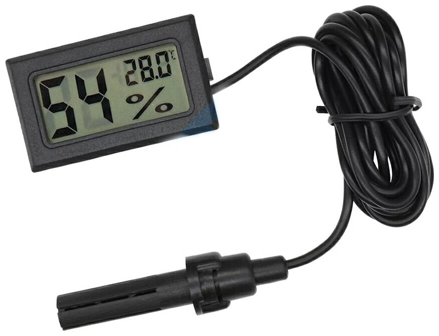 Термометр - гигрометр с выносным датчиком чёрный TTR-6