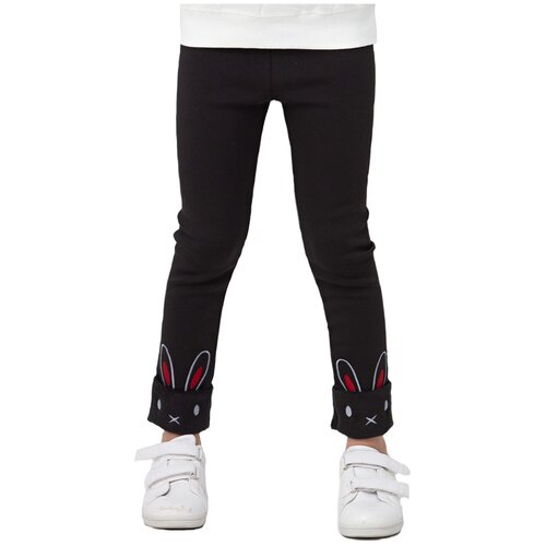 фото Леггинсы утеплённые для девочек темно-синий трикотаж, артикул lv 9310, размер, 104 турция