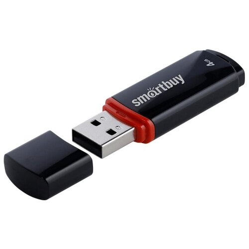 Флеш-диск 4 GB, комплект 50 шт, SMARTBUY Crown, USB 2.0, черный, SB4GBCRW-K