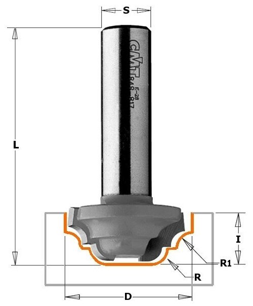 Фреза концевая CMT псевдофиленка D=317 I=130 S=80 R=400