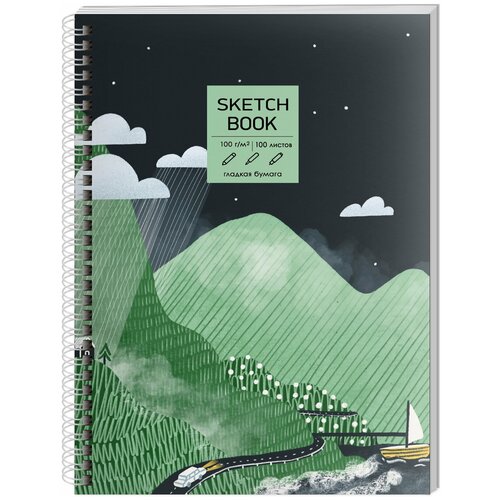 Скетчбук Sketchbook. Green world, А5, 100 листов