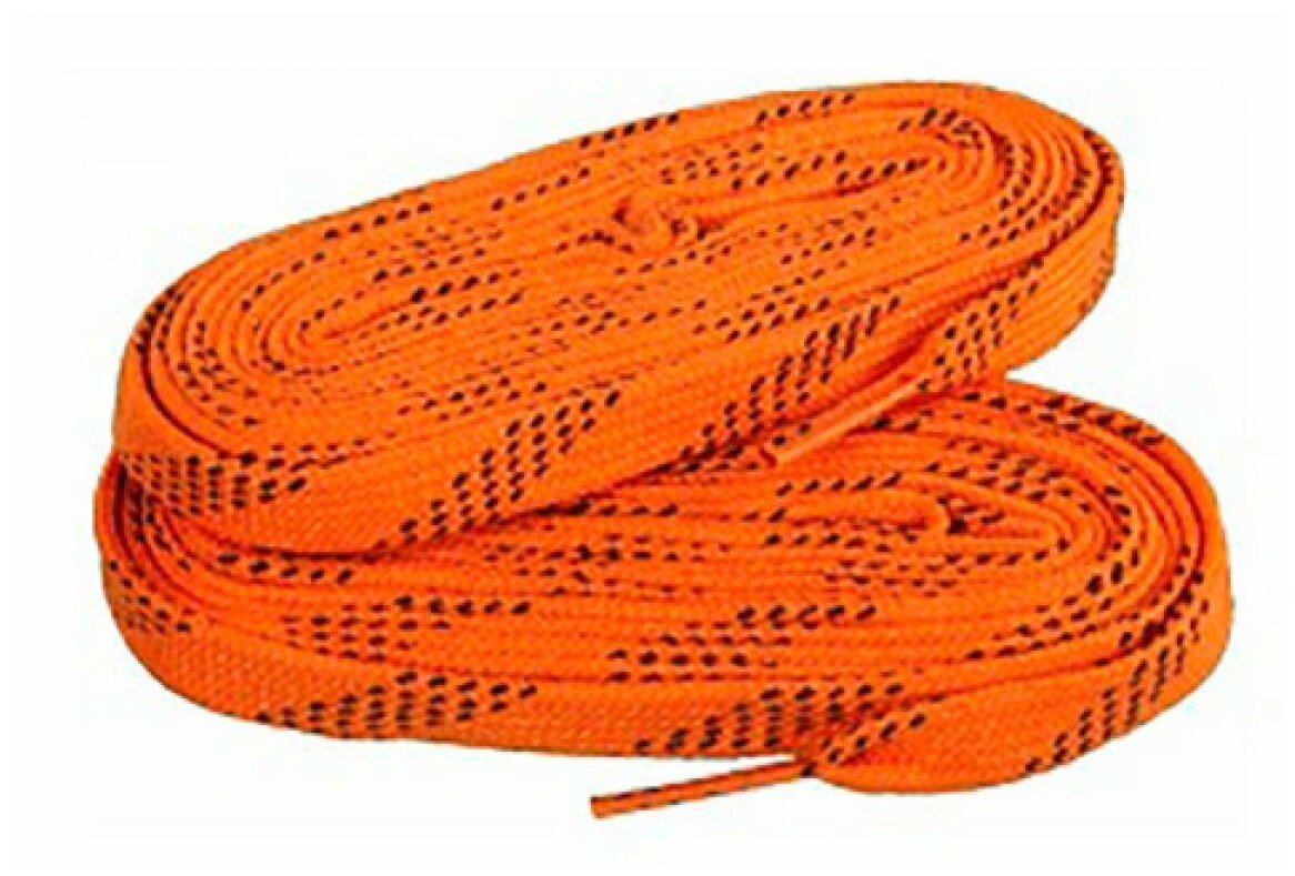 Шнурки для коньков с пропиткой Mad Guy Pro-Line нео-оранжевые (244см) - фотография № 1