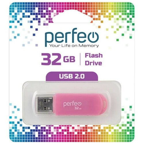 USB Флеш-накопитель USB накопитель Perfeo 32GB C03 Pink флэш диск usb perfeo 32gb c03 grey pf c03gr032