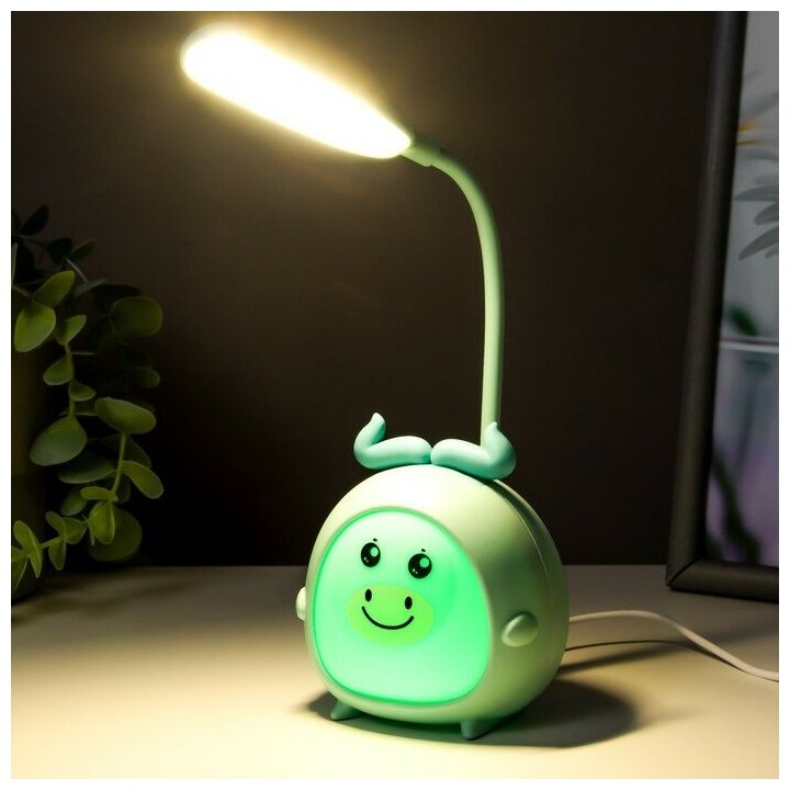 Настольная лампа "Сказочный лосяш" LED 3Вт USB синий 8,5х8х22 см - фотография № 2