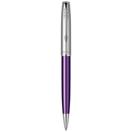 Шариковая ручка Parker Sonnet Essentials Violet SB Steel CT, цвет чернил black, перо: M, в подарочной упаковке.