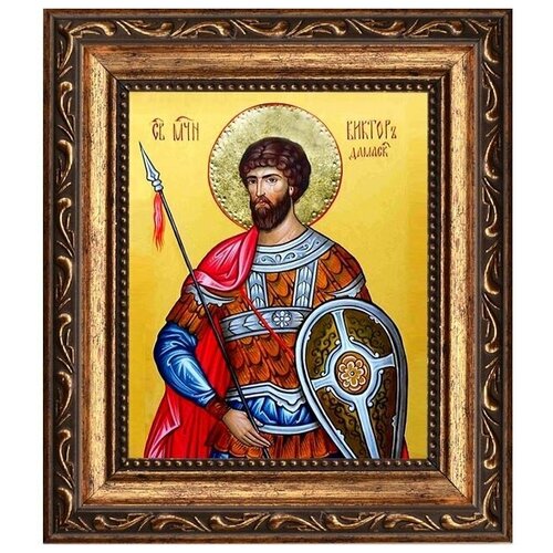 мученик виктор дамасский икона на доске 13 16 5 см Виктор Дамасский мученик. Икона на холсте.