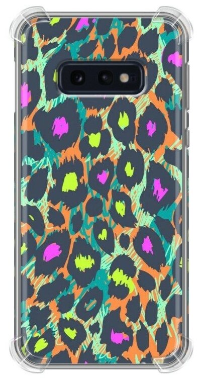 Дизайнерский силиконовый с усиленными углами чехол для Самсунг S10E / Samsung Galaxy S10e Леопард принт
