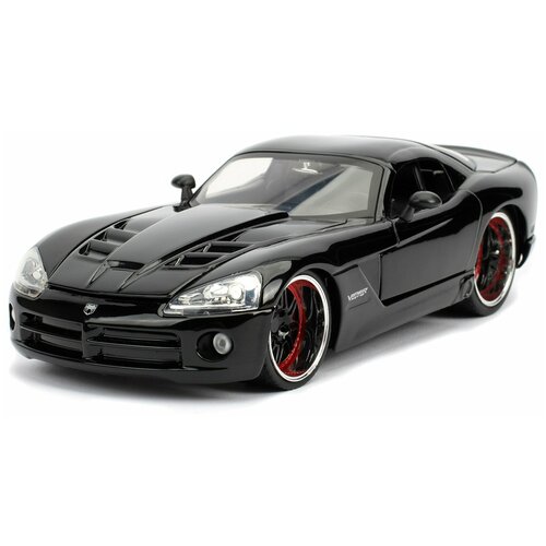 Машина Jada Fast and Furious 1:24 Dodge Viper SRT10 2008 Черная 30731 набор hollywood rides машинка с фигуркой 2 75 1 24 2008 dodge viper srt10 w venom figure marvel 31750