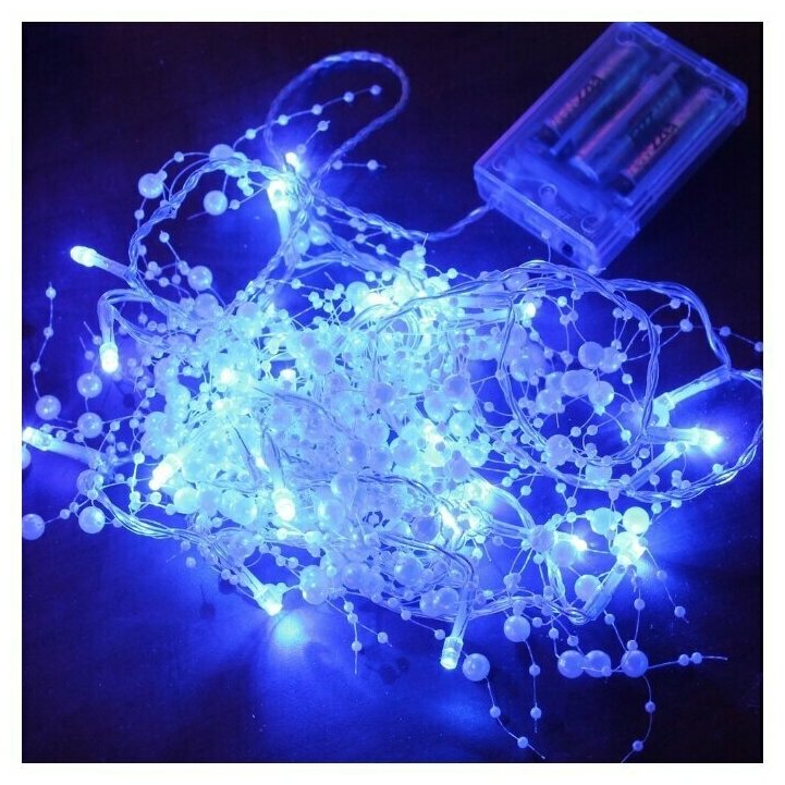 Гирлянда с декором SH Lights PRLD030-B-BO "Жемчужинки" 18 метра 30 светодиодов цвет синий на батарейках