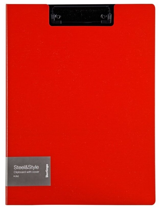 Папка-планшет Berlingo с зажимом "Steel&Style", A4, пластик (полифом), красная (PPf_93003)