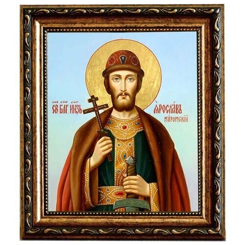 Ярослав (Константин) Муромский Святой благоверный князь. Икона на холсте.