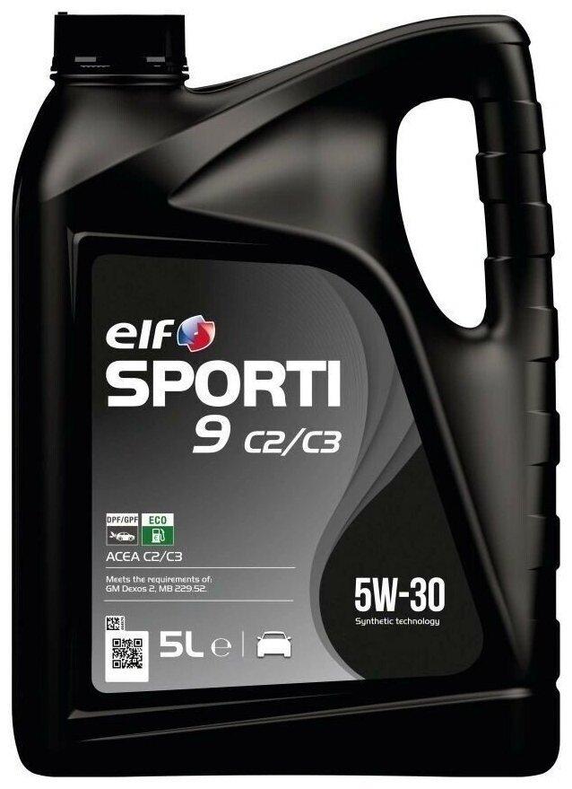 Синтетическое моторное масло ELF Sporti 9 C2/C3 5W-30, 5 л