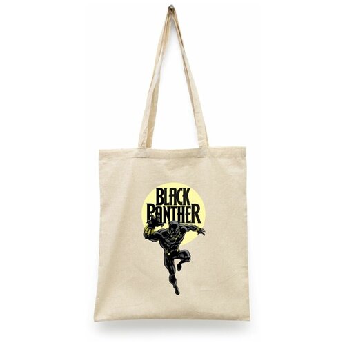 Сумка шоппер , бежевый сумка шоппер унисекс сувенирshop черная пантера black panther marvel черная