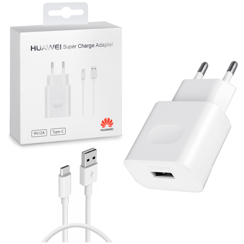 Зарядное устройство Huawei Wall Charger 9V 2A + кабель USB-Type-C, Белый