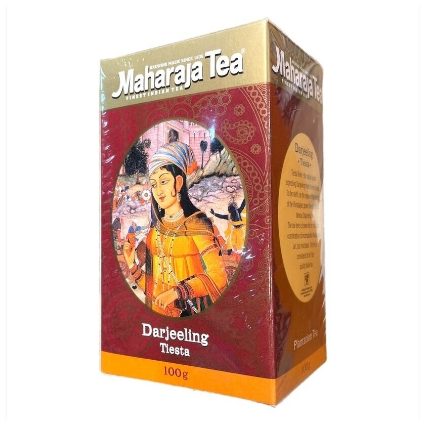 Чай чёрный байховый Дарджилинг Тиста Maharaja п/ж картон, 100 гр. в/с, индийский - фотография № 3