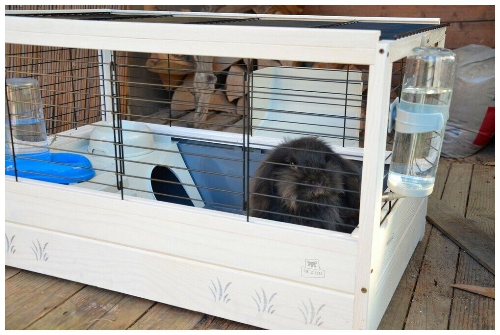 Клетка для морских свинок и кроликов, ARENA 80 NERA, деревянная, 82 x 52 x 45,5см - фотография № 7