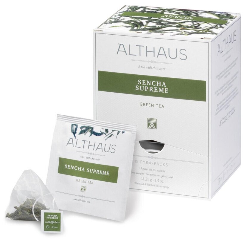 Чай зеленый Althaus Pyra-Pack Sencha Supreme (Сенча Суприм), 15 пир. - фотография № 4