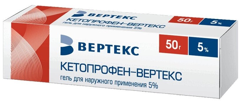 Кетопрофен гель д/нар. прим., 5%, 50 г