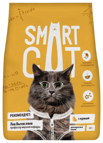 Корм сухой Smart Cat для взрослых кошек с курицей, 400 г