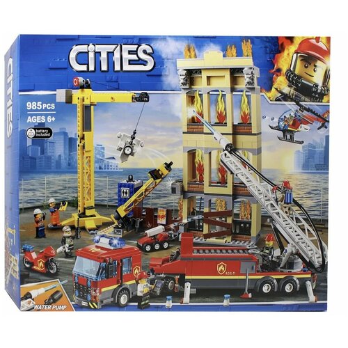 Конструктор Cities Сити Пожарная станция 11216, 985 дет.