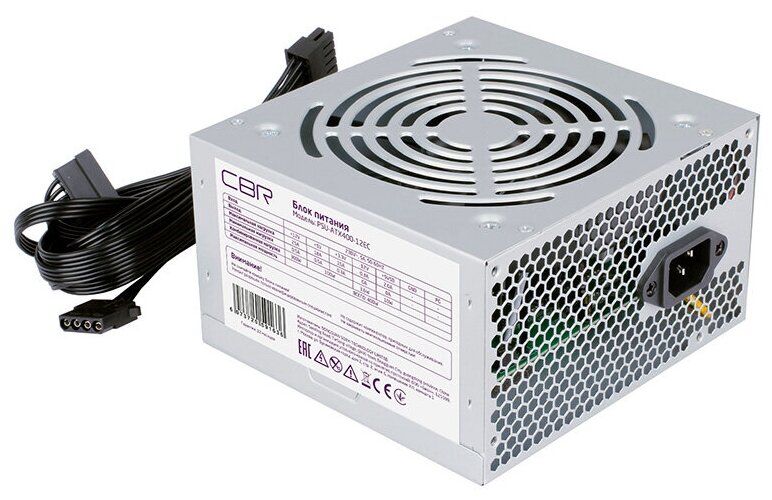 CBR Psu-atx400-12ec Блок питания Atx, 400W, 20+4pin/1*4pin/1*IDE/2*SATA, 12cm fan .