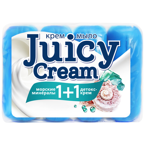 Туалетное мыло JUICY CREAM Морские минералы + детокс крем, 4x90г