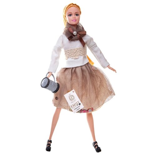 Кукла Emily Модница шарнирная с клатчем, глобусом и аксессуарами 30см QJ070C , ABtoys