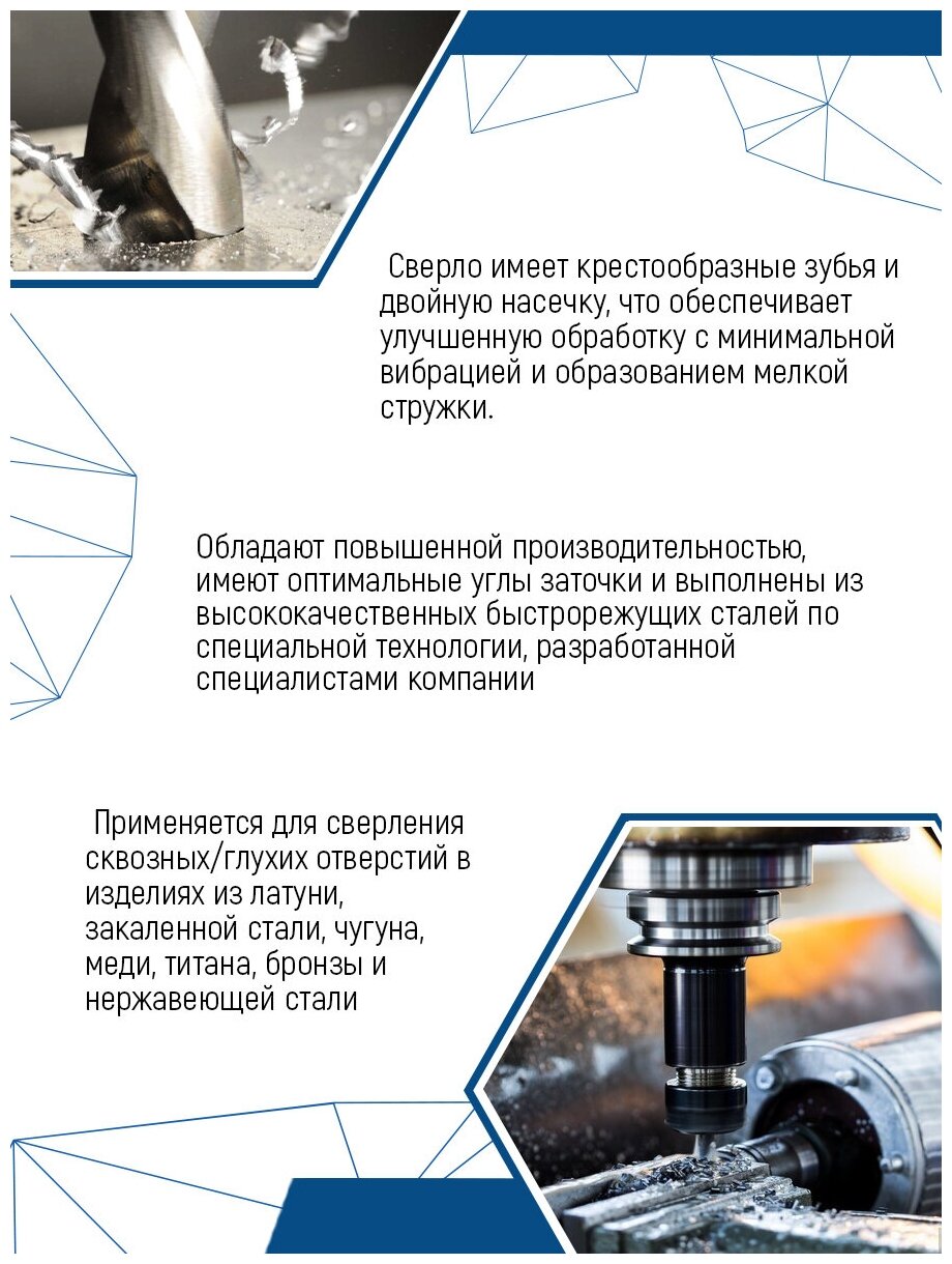 Сверло по металлу VertexTools сверло Р6М5 HSS 13 мм 1 шт