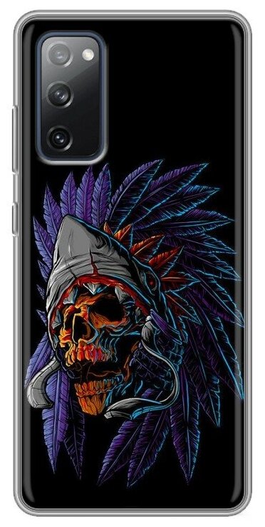 Дизайнерский силиконовый чехол для Самсунг S20 FE / Samsung Galaxy S20 FE Череп индейца