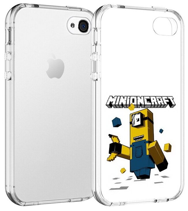 Чехол задняя-панель-накладка-бампер MyPads миньон для iPhone 4/4S противоударный